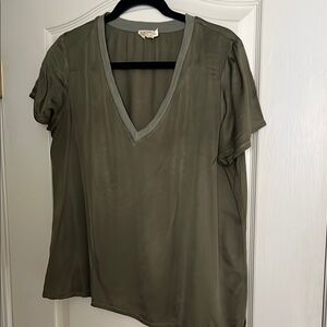 Nation LTD Green Relaxed Short Sleeve Blouse